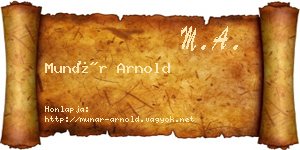 Munár Arnold névjegykártya